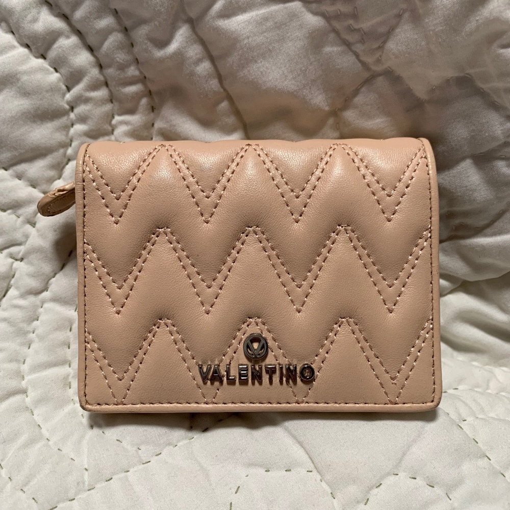 Valentino By Mario Valentino Quilted Rose Leather Wallet